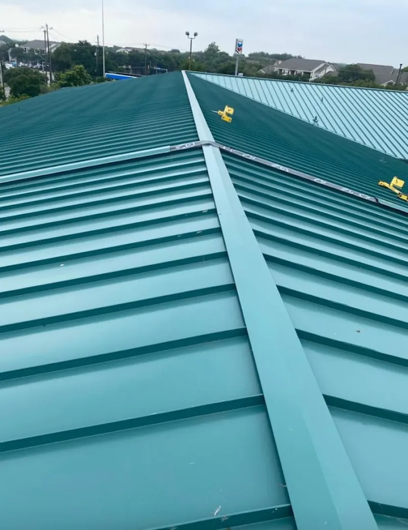 Green commercial metal roof ridge and valley for Metal Roof Repair in Lewisburg